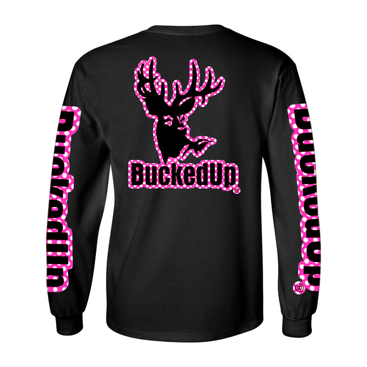 Long Sleeve Black with Polka Dot BuckedUp® Logo