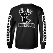 Youth Long Sleeve BuckedUp® Black with White Logo