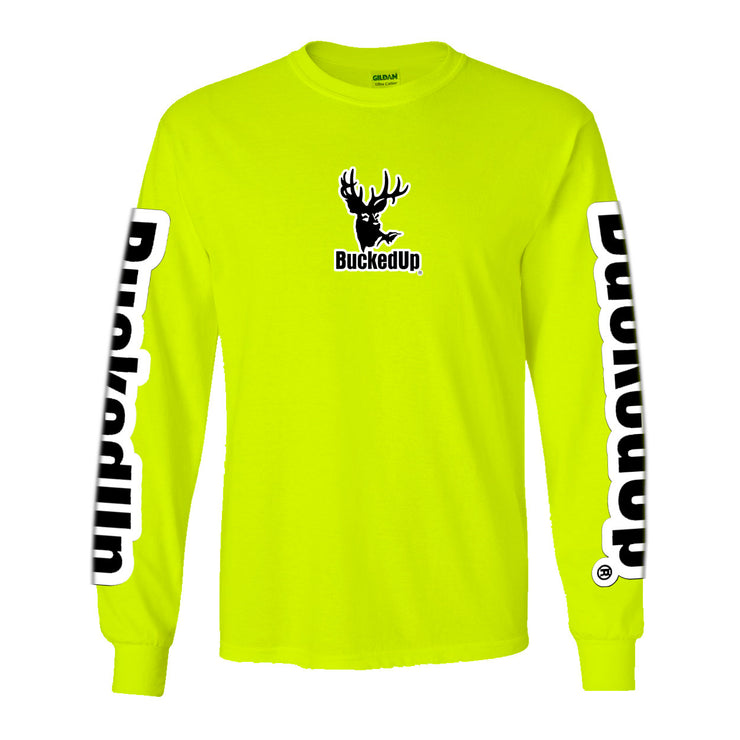 Long Sleeve Safety Green with White BuckedUp® Logo