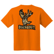 Short Sleeve Orange with Black-Camo BuckedUp® Logo