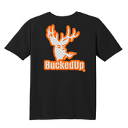 Short Sleeve Black with Orange Diamond Plate BuckedUp® Logo