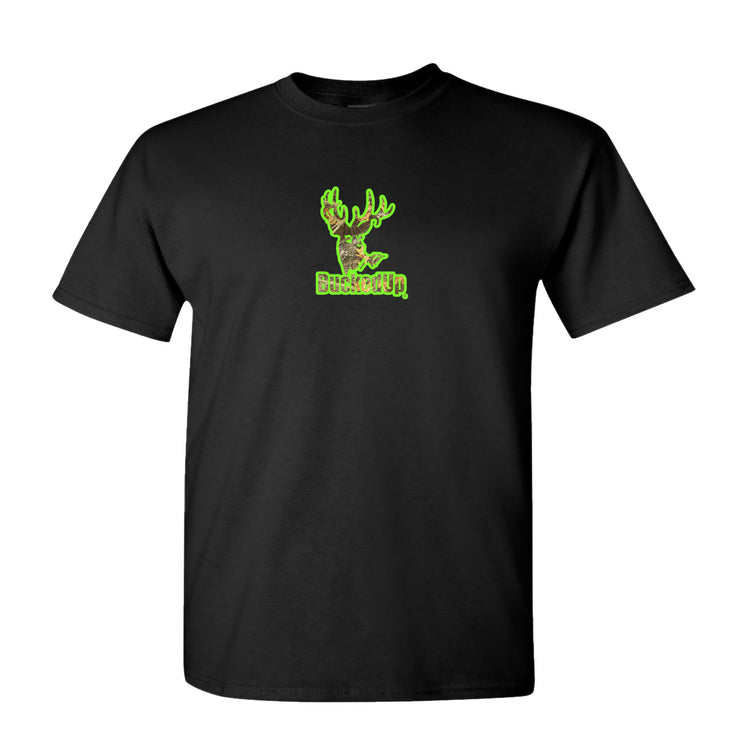 Short Sleeve Black with Green Camo BuckedUp® Logo
