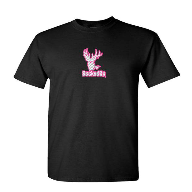 Short Sleeve Black with Pink Grey Chevron BuckedUp® Logo