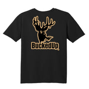 Short Sleeve Black with Tan BuckedUp® Logo