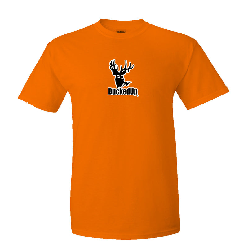 Short Sleeve Safety Orange with White BuckedUp® Logo - BuckedUp Apparel