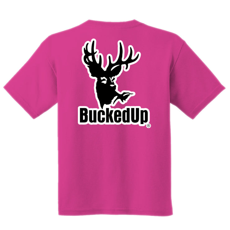 Short Sleeve Berry Pink with Black White BuckedUp® Logo